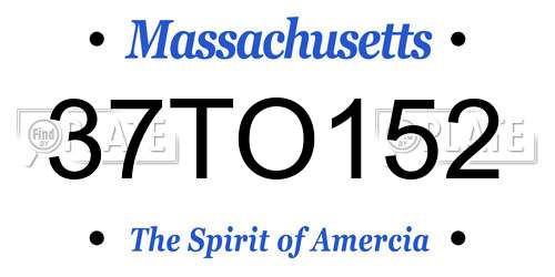 37TO152 Massachusetts License Plate