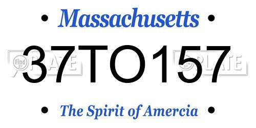 37TO157 Massachusetts License Plate
