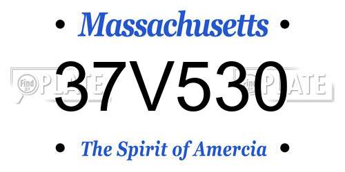 37V530 Massachusetts License Plate
