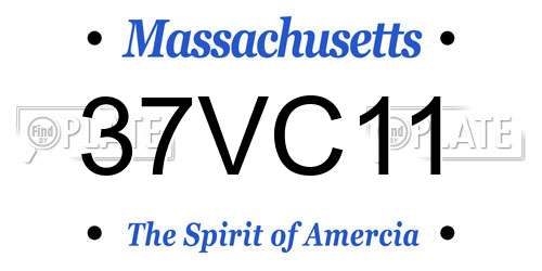37VC11 Massachusetts License Plate
