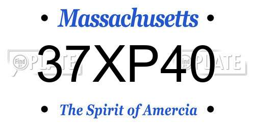 37XP40 Massachusetts License Plate