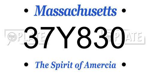 37Y830 Massachusetts License Plate
