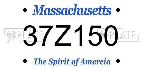 37Z150 Massachusetts License Plate