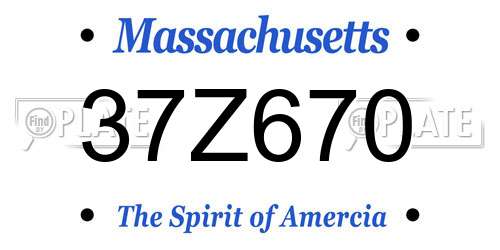37Z670 Massachusetts License Plate