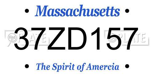 37ZD157 Massachusetts License Plate