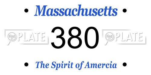 380 Massachusetts License Plate