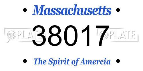 38017 Massachusetts License Plate
