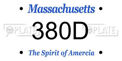 380D Massachusetts License Plate
