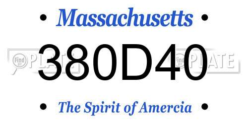 380D40 Massachusetts License Plate