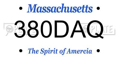 380DAQ Massachusetts License Plate