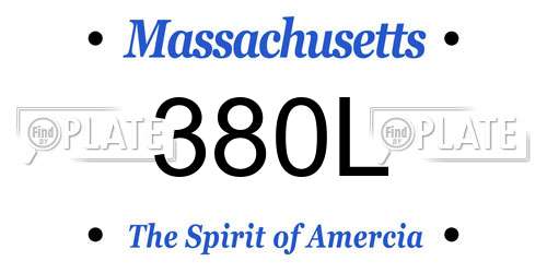 380L Massachusetts License Plate