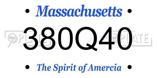 380Q40 Massachusetts License Plate