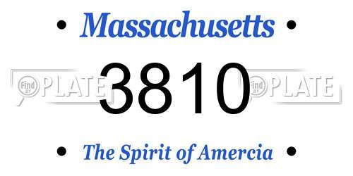 3810 Massachusetts License Plate