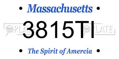 3815TI Massachusetts License Plate