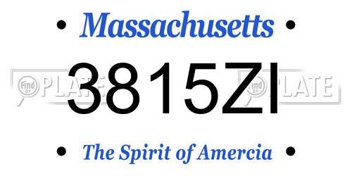 3815ZI Massachusetts License Plate