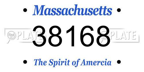 38168 Massachusetts License Plate