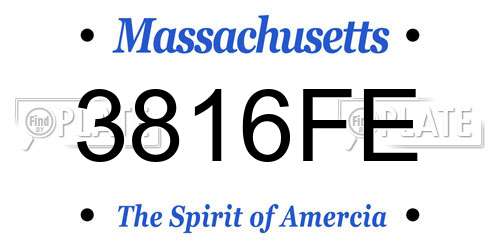3816FE Massachusetts License Plate