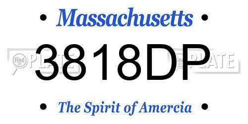 3818DP Massachusetts License Plate