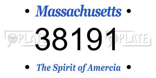 38191 Massachusetts License Plate