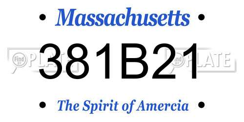 381B21 Massachusetts License Plate