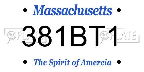 381BT1 Massachusetts License Plate