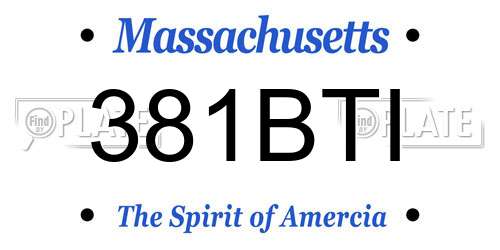 381BTI Massachusetts License Plate