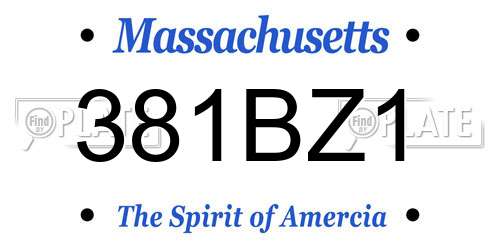 381BZ1 Massachusetts License Plate