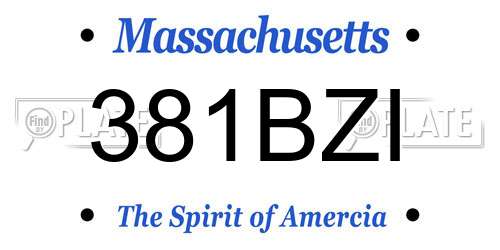 381BZI Massachusetts License Plate