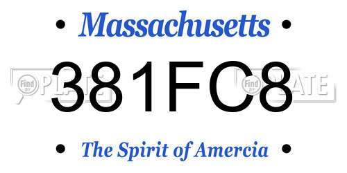 381FC8 Massachusetts License Plate