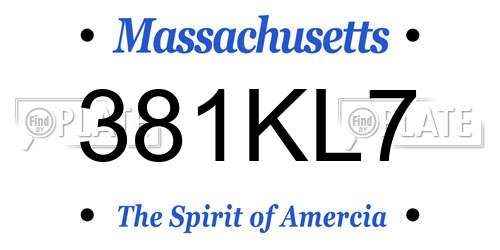381KL7 Massachusetts License Plate