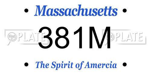 381M Massachusetts License Plate