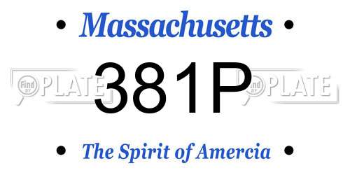 381P Massachusetts License Plate