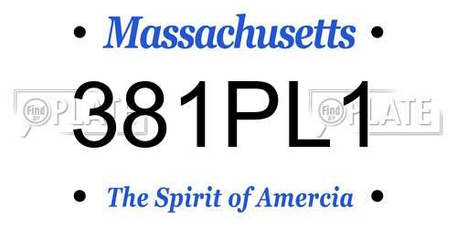 381PL1 Massachusetts License Plate