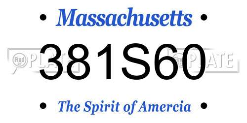 381S60 Massachusetts License Plate