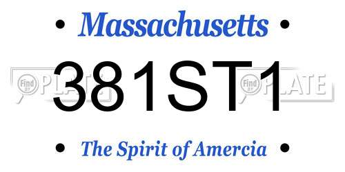 381ST1 Massachusetts License Plate