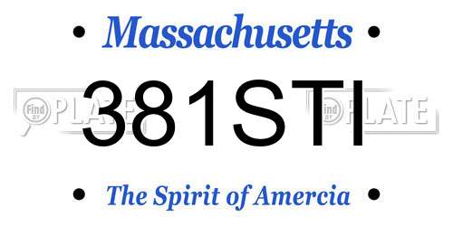 381STI Massachusetts License Plate