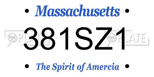 381SZ1 Massachusetts License Plate