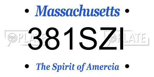 381SZI Massachusetts License Plate