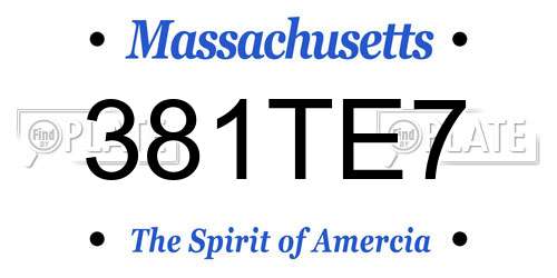 381TE7 Massachusetts License Plate