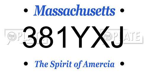 381YXJ Massachusetts License Plate