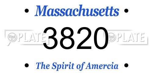 3820 Massachusetts License Plate