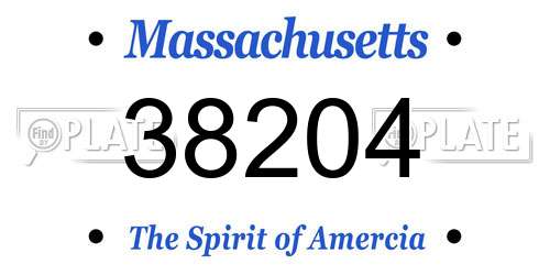 38204 Massachusetts License Plate