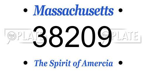 38209 Massachusetts License Plate