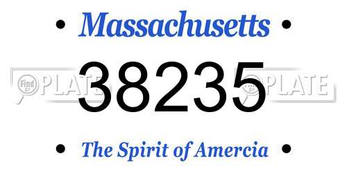 38235 Massachusetts License Plate