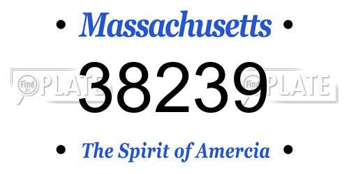 38239 Massachusetts License Plate