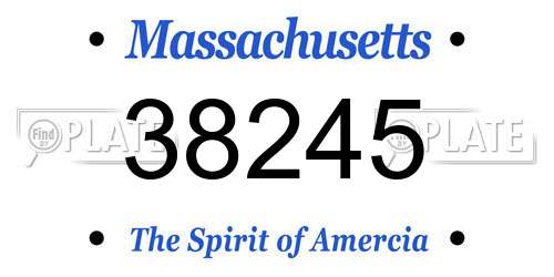 38245 Massachusetts License Plate