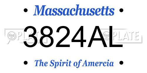 3824AL Massachusetts License Plate