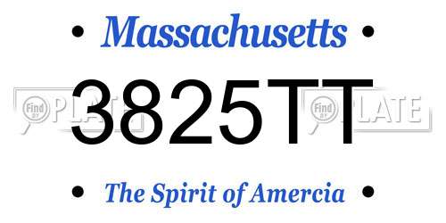 3825TT Massachusetts License Plate