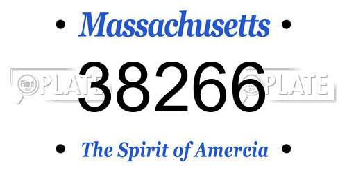 38266 Massachusetts License Plate