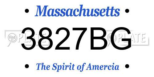 3827BG Massachusetts License Plate